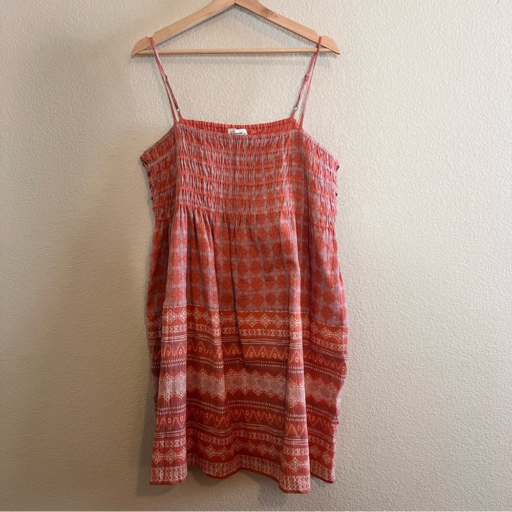 Lucky Brand Square Neck Smocked Sleeveless Mini Dress Size XL NWT